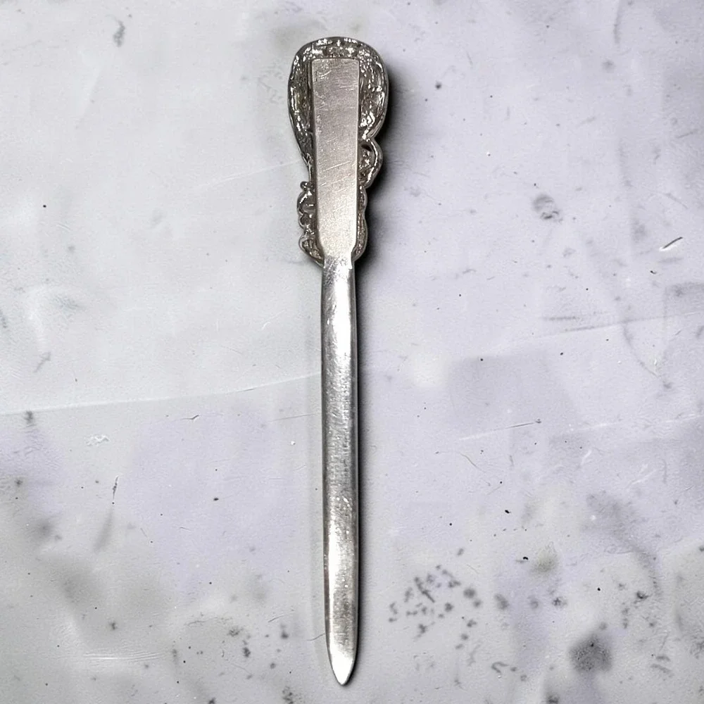 VTG 1950's Jula Texas Souvenir Metal Letter Opener Western Filigree Office Desk